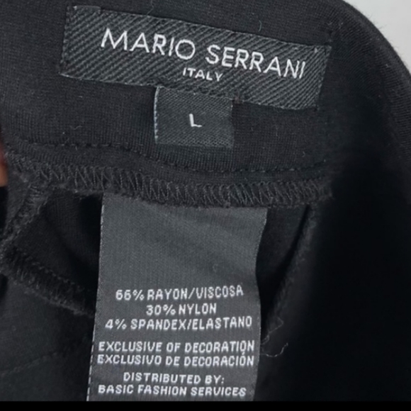 𝅺nwot Mario Serrani Black Stretch Casual Skinny Ankle Pants Large - Picture 3 of 3